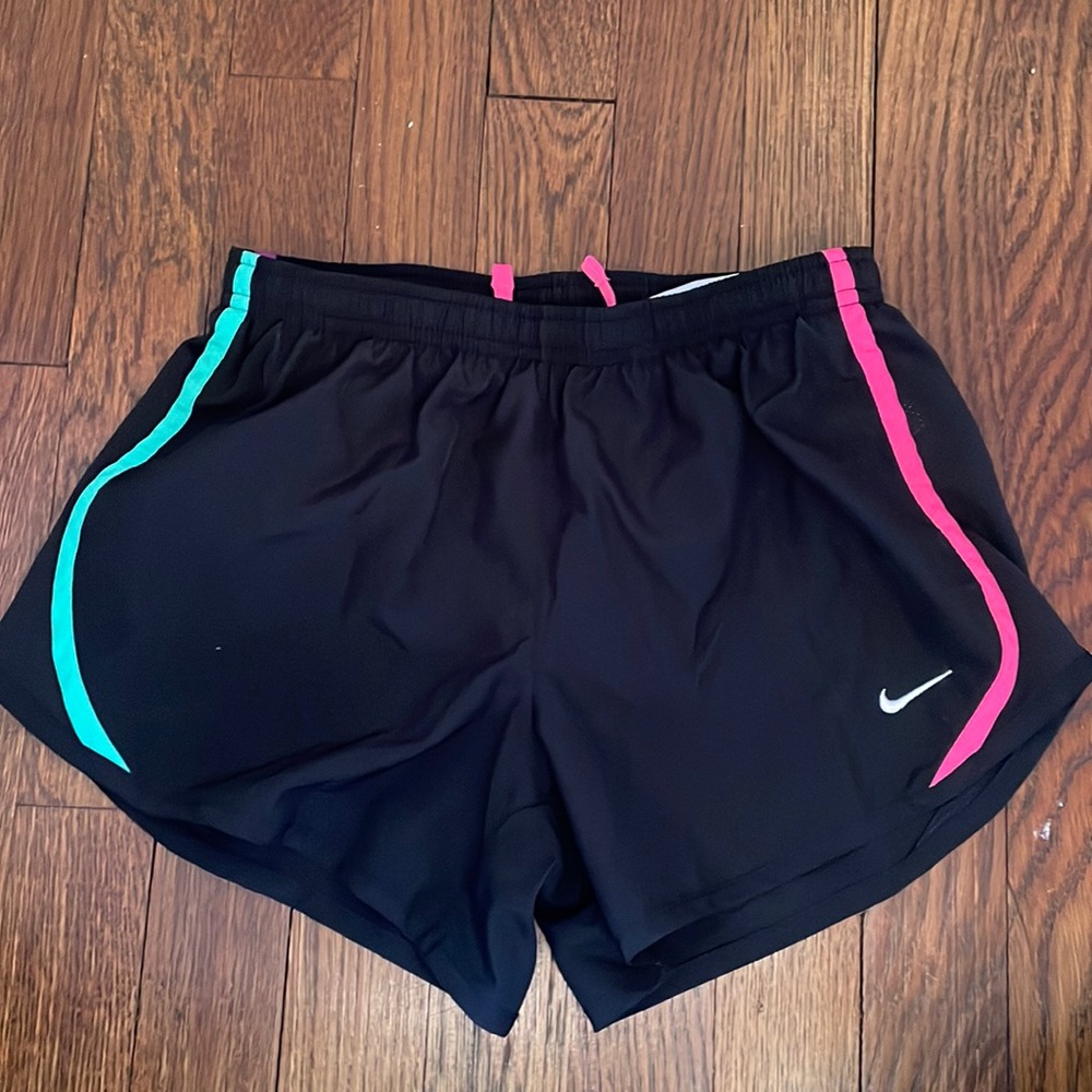 Nike Black Running Shorts with Multi-Colored Outlines